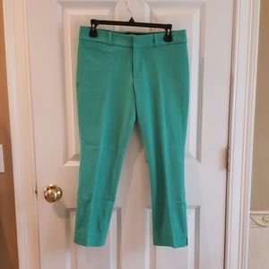 Banana Republic Sloan Fit Sea Green Crop Pants
